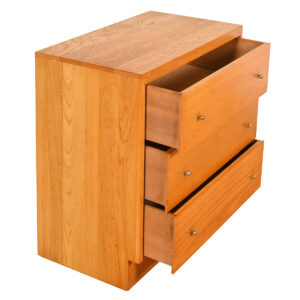 Compact 3-Drawer Blonde Chest with Brass Knobs