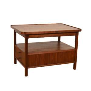 Rock-Solid American Modernist Walnut Accent Table | Nightstand w Shelf + Drawers!
